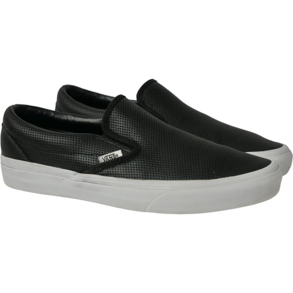 VANS PERFORATED LEATHER SLIP ON SHOES M7.5/W9